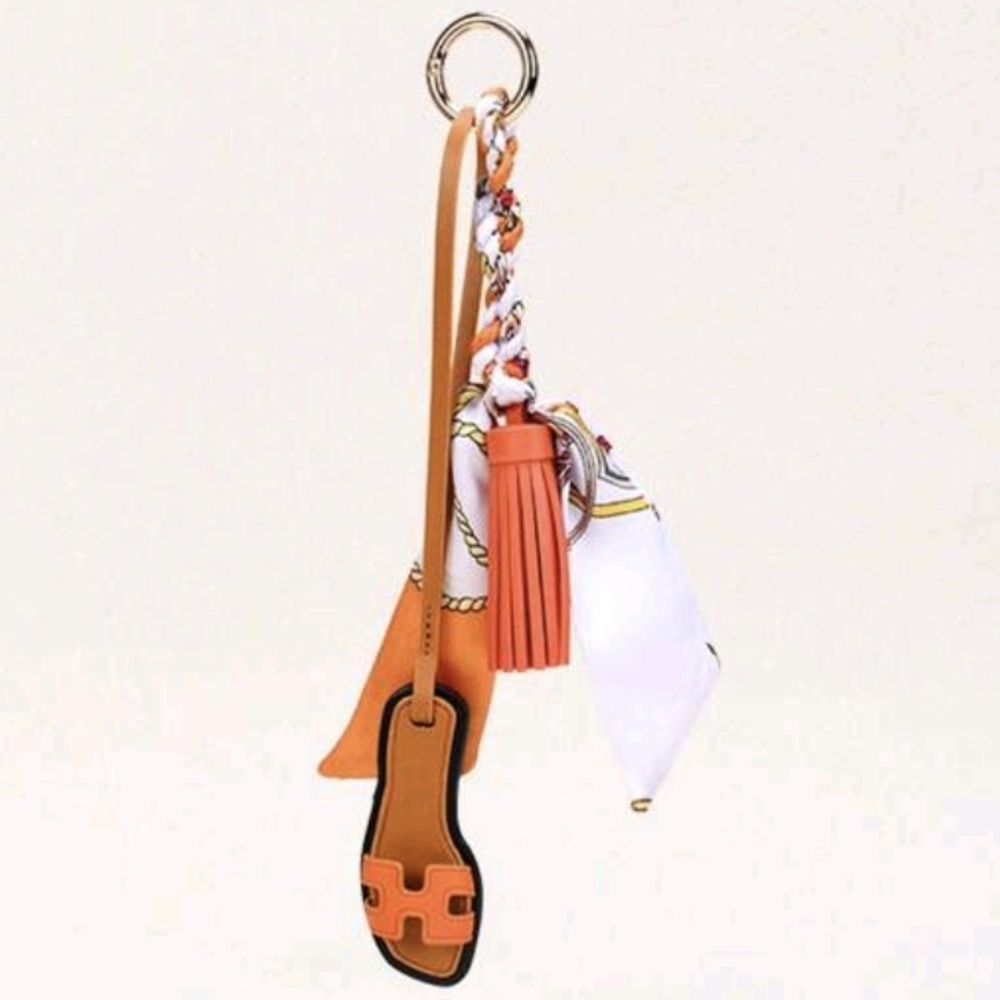 H Sandal Shoe & Twilly Bag Charm/ Keychain New